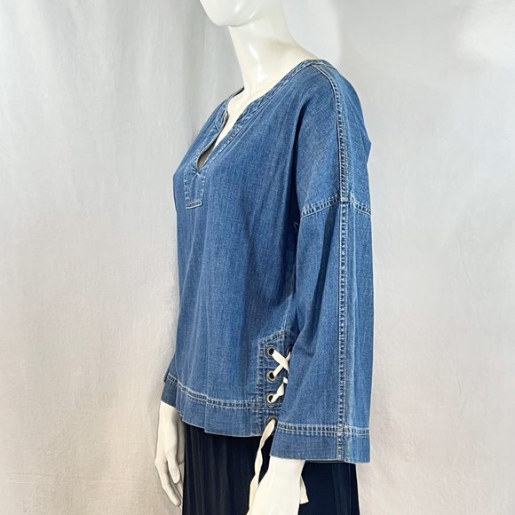 Coastal Ease Vibe Denim Chambray Top | Madewell - Picture 2 of 8